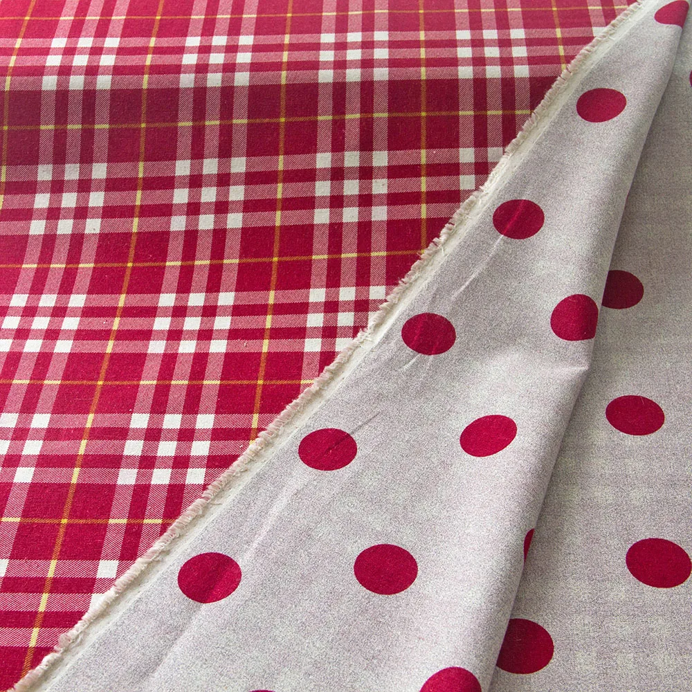 

50cm*110cm Japanese Cotton Linen Fabric Canvas Double-Sided Fabric Patchwork Fabric Checks pattern A
