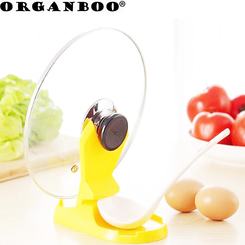 1pc New Foldable Plastic Spoon Pot Lid Shelf Stand Holder Cooking Storage Tool Kitchen Decor cooking tools | Дом и сад