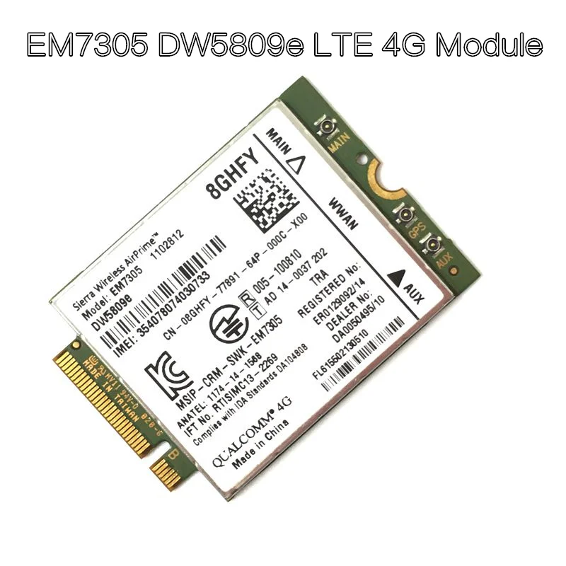 100% Оригинальные em7305 dw5809e gobi5000 4 г модуль LTE NGFF WWAN карта для Dell Latitude 7202 7214 7350 7414 Товары в наличии