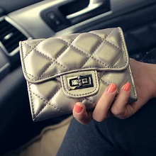 Pu Kurze Diamant Gitter Wallet Frauen Casual Plaid Reißverschluss Geldbörse Haspe Kleine Mode Kupplungen Bag Kleine Weibliche Geld Clip