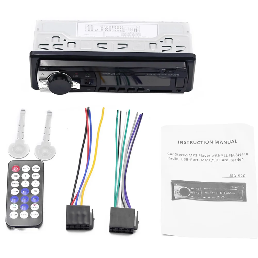 Автомагнитола Buletooth FM AUX USB SD с пультом ДУ|Автомобильные радиоприемники| |