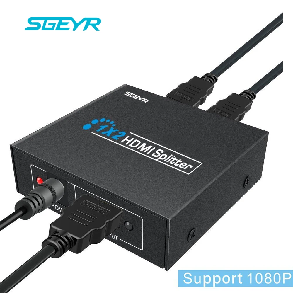 SGEYR 2 Port HDMI Splitter 1 3b hdmi splitter 1x2 Splitter HDMI 1 In 2 Out