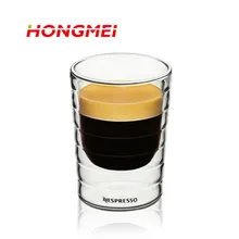 O. RoseLif 85 мл кофейная чашка, Nestle Nespressoo SA с двойными стенками Стеклянная Кружка Рюмка Питьевая Посуда домашний бар Пиво Вино Вечерние
