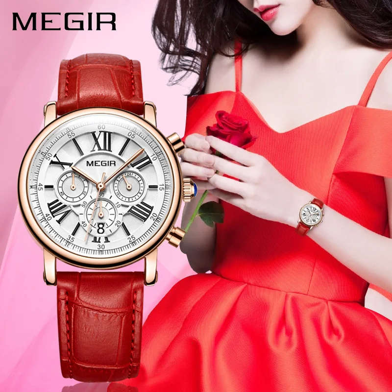 Luxury Brand MEGIR Chronograph Sport Watches Women Bracelet Relogio Feminino Ladies Lovers Quartz Wrist Watch Clock Women 2058 Luxury Brand MEGIR Chronograph Sport Watches Women Bracelet Relogio Feminino Ladies Lovers Quartz Wrist Watch Clock Women 2058