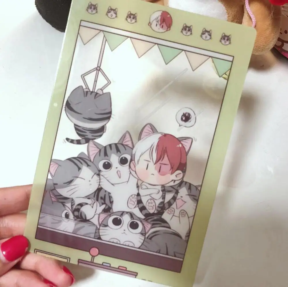 С героями из мультфильма Мой герой haku шото Тодороки Bakugou Katsuki ПВХ карты Почтовые