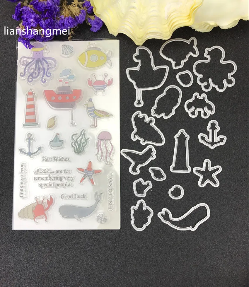 

Underwater world 2 Metal Cutting Dies and stamp Stencils for DIY Scrapbooking