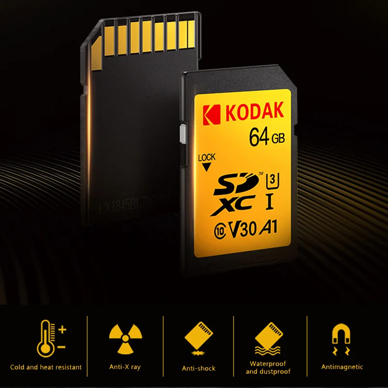 Sd-карта Kodak 64 Гб карта памяти 128 ГБ SDXC U3/U1 V30/V90 carte sd для sony Canon Nikon micro SLR цифровая камера cartao de memoria