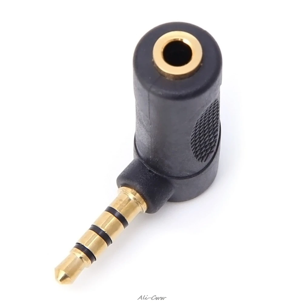 Mini 90 Degree Right Angle DC3.5mm Audio Cable Adapter stereo audio cable side port male to female bend adapter