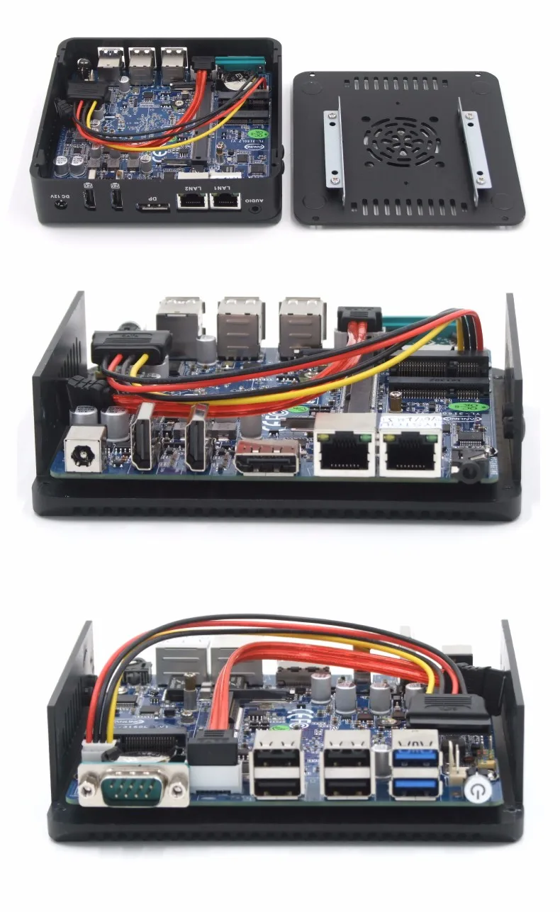 Безвентиляторный мини-ПК windows 10 intel nuc n3160 2com порт 2 lan порт 3 дисплеи barebone мини-компьютер hdmi 4 k htpc ТВ коробка нано ПК