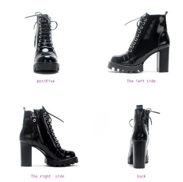 Sexy-High-Heel-Winter-Black-Ankle-Boots-Round-toe-Designer-Platform-Ladies-Lace-up-Motorcucle-Boots (4)