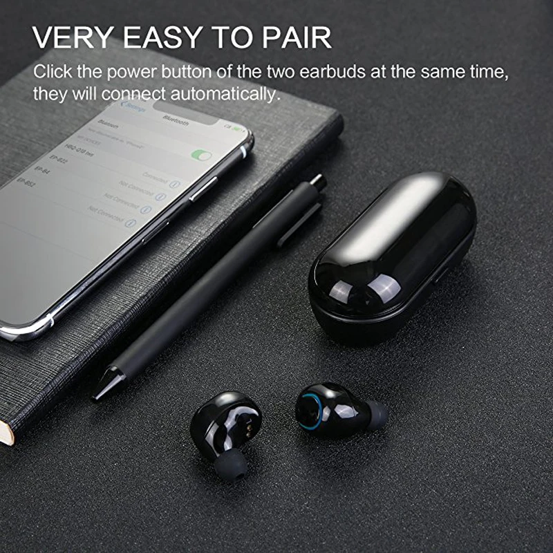 Беспроводные мини наушники Soulusic HBQ Q18 TWS Bluetooth с шумоподавлением вкладыши