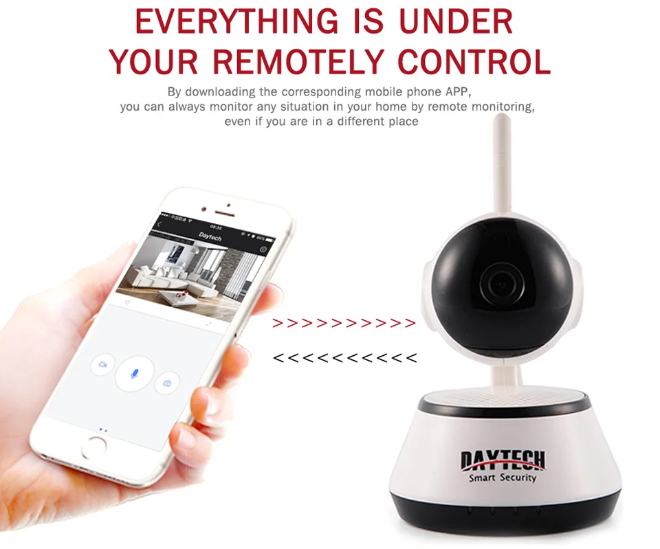 Беспроводная ip-камера видеонаблюдения DAYTECH 2MP, 1080 P, WiFi, CCTV, детский монитор, ИК, ночное видение, двухстороннее аудио, Мини Сеть