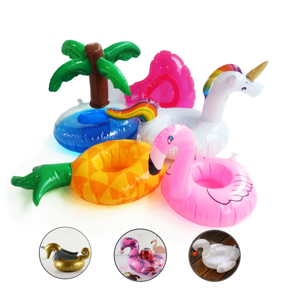 

Mini Flamingo Unicorn Beverage Boats Donut Drink Cup Holder Inflatable Float Pool Beach Party Supply Kids Adult Water Toys boia