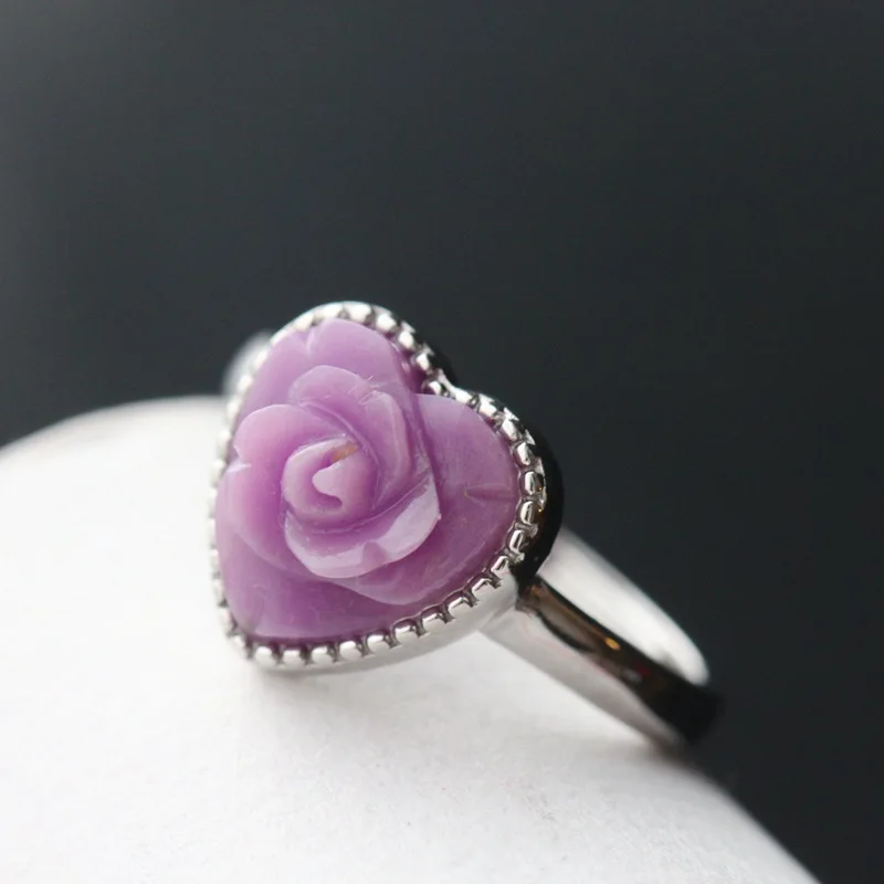 

925 silver inlaid natural fortune pavilion ziyun mother silver ring love roses offered 925 sterling silver openings