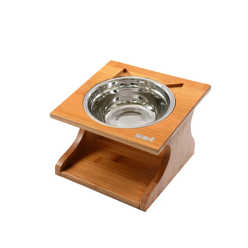 New Dog Food Bowls Elevated Dog Cat Bowls Ceramic Stainless Steel Pet Bowl Pet Feeder Cats Dogs Feeding Dish Pet Supplies - Цвет: as picture