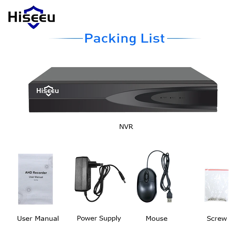 Hiseeu H.265 HEVC 8CH 16CH CCTV NVR para 5MP/4MP/3MP/2MP ONVIF 2,0 cámara IP de metal grabador de vídeo en red P2P para sistema de cctv - 6