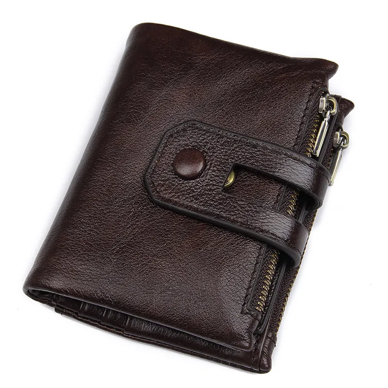 

Genuine Leather Men Wallets Coin Pocket Zipper Real Men's Leather Wallet with Coin High Quality Male Purse 8442C
