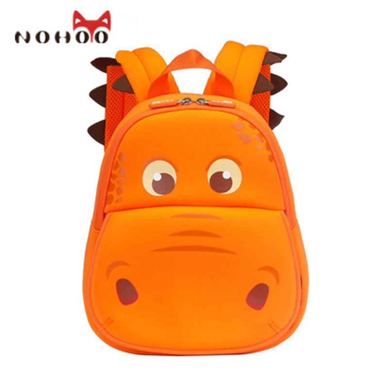NOHOO Waterproof School Bags for Teenagers Girls Cartoon Hippo Children School Backpack for Kids Boys