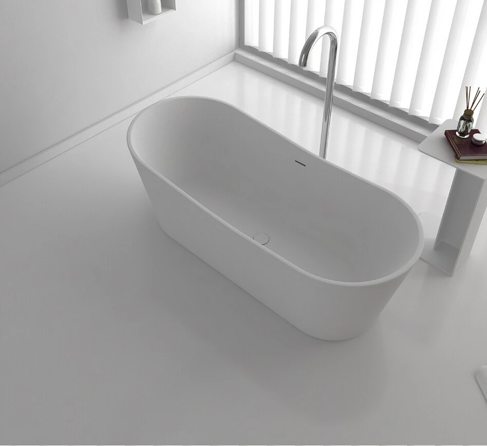 1650x700x600mm Quartz CUPC Approval Bathtub Oval Freestanding Solid