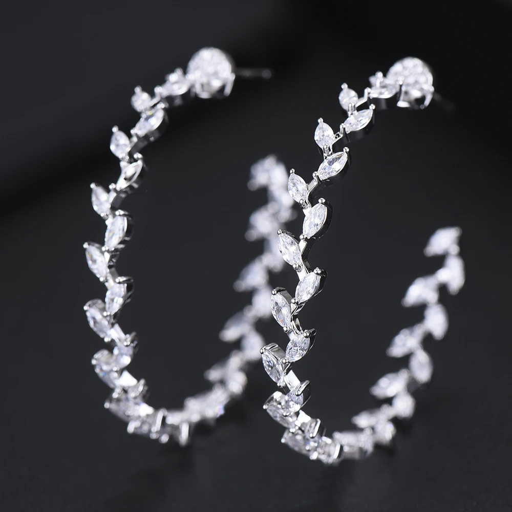 

GODKI Luxury Big Circle Cubic Zircon Super Party Hoop Earrings For Women Wedding Fashion Jewelry Trendy Retro Round Hoop Earring