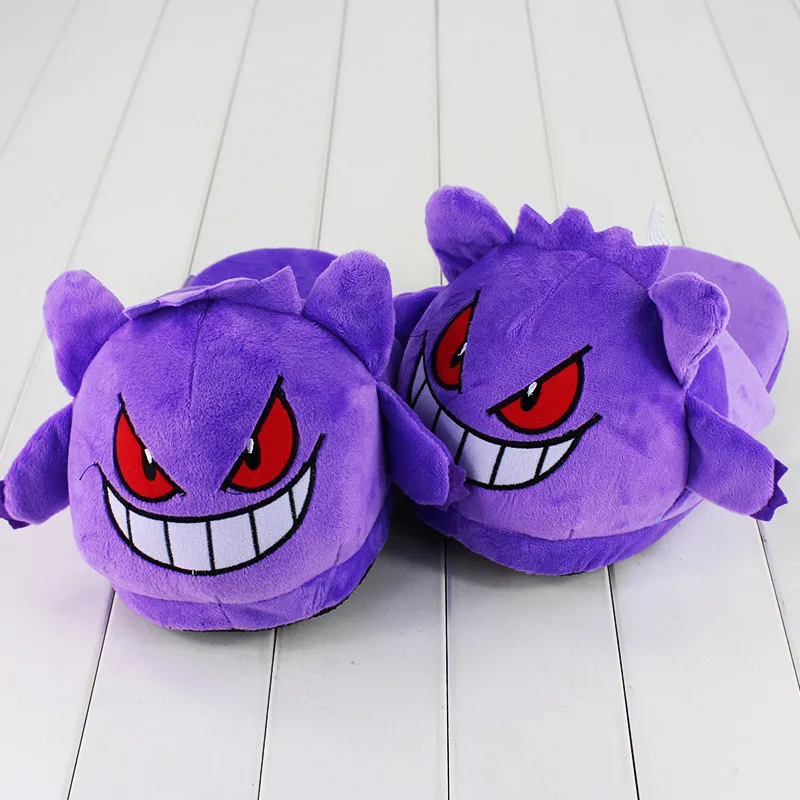 28 см Симпатичные Gengar тапочки Gengar зимние тапочки для помещений теплые плюшевые, для взрослых мягкая обувь дома