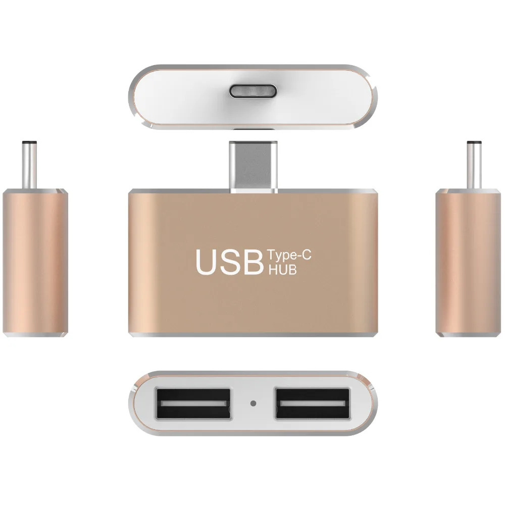 TUTUO USB-C штекер USB-A 3,0 Женский OTG адаптер алюминиевый сплав тип-c концентратор для MacBook/Chromebook Pixel/мобильных телефонов(золото