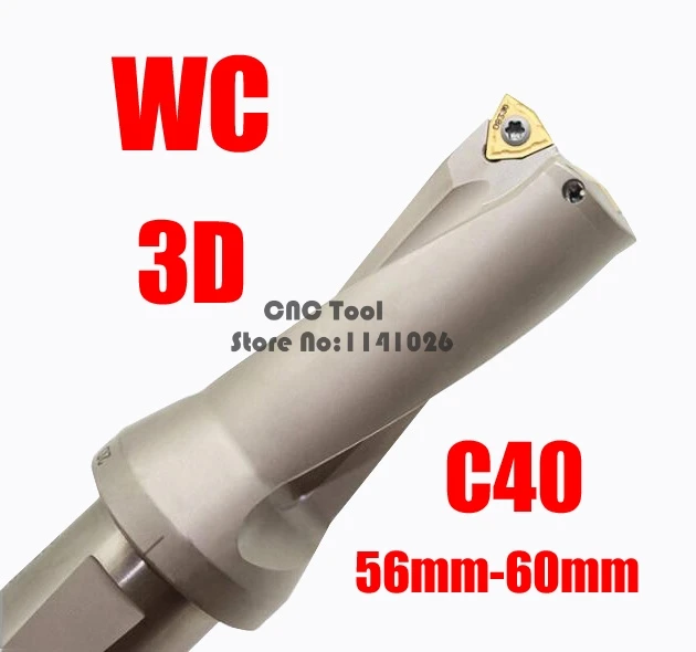 

WC C40 3D SD 56 57 58 59 60 mm Indexable Insert Drills Type U Drill Shallow Hole Tool For WCMT