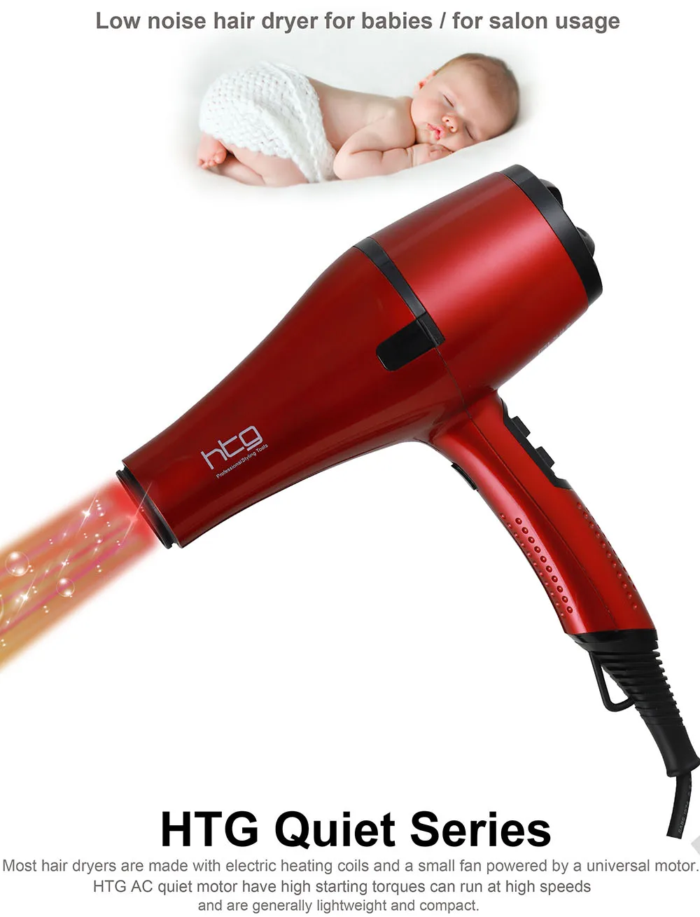 Secador de Cabelo Poderoso Profissional Tiro Frio Íon 110 v - 240 Ionic Queratina Ht037a Htg 2300 w 22 profissional secador de cabelo tiro frio íon