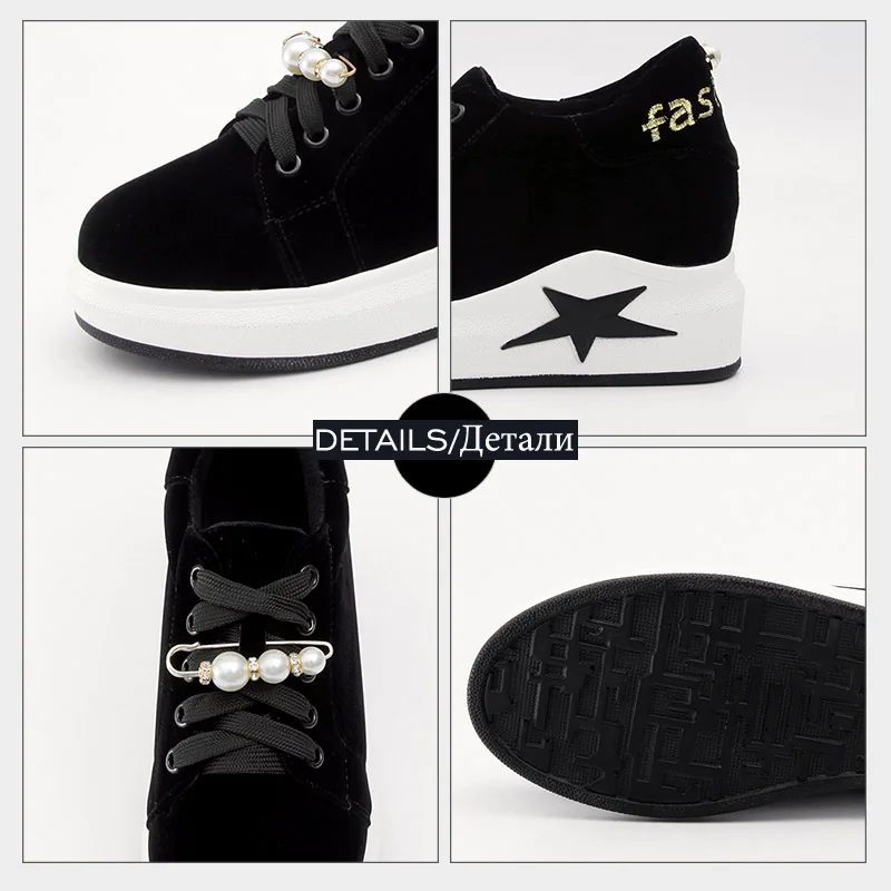 Jusqu'à Bout Rond Perle Casual Fille Appartements Dentelle Mode Jk Semelle Noir Plate La Femmes Plat forme Chaussures Broderie Ascenseur 2018 Printemps wvOUq1