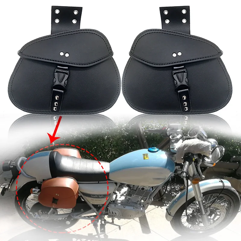 

2X Motorcycle Saddlebag Leather Motorcycle bag PU Leather For Harley Sportster XL 883 1200 XL883 XL1200 Luggage Bags for Cruiser