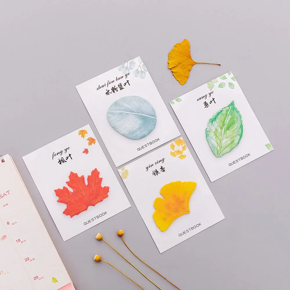 2 шт. Kawaii Leaf memo pad стикер для заметок стикеры офисные сообщения карты канцелярские клей офисные школьные принадлежности