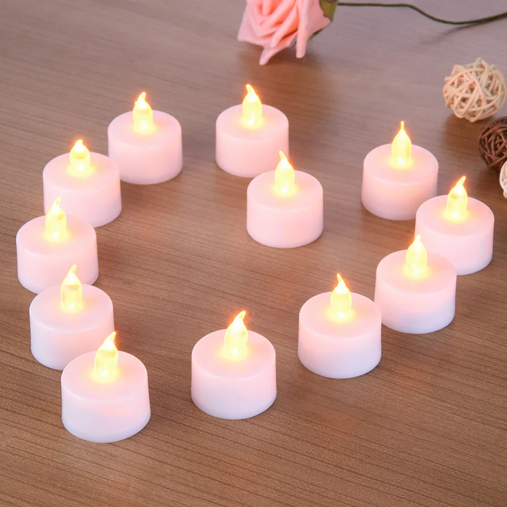 6/12Pcs Light Flameless LED Tealight Tea Candles Wedding