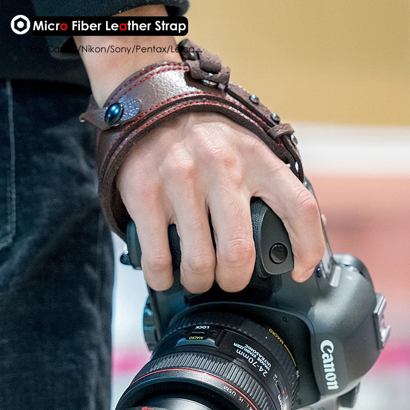 Кожаный ремешок для фотокамеры DSLR держатель ручного ремня из микрофибры