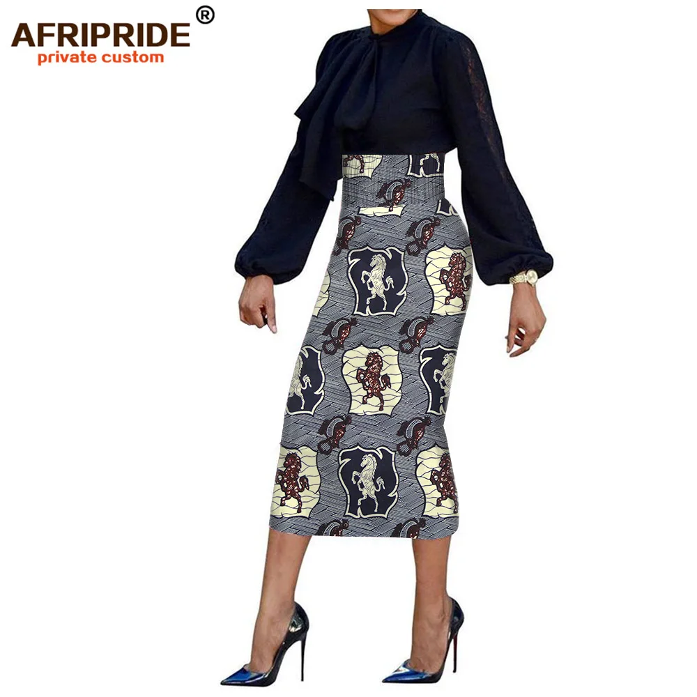 Африканская мода ампир юбка-карандаш для женщин AFRIPRIDE сделанная на заказ длина до середины икры Женская хлопковая юбка A1927001