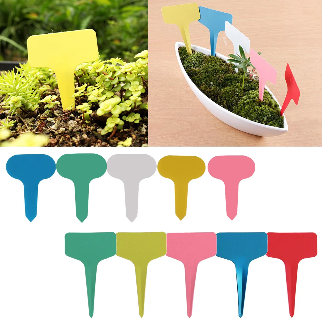 Buy 100pcs Reusable Plastic Plant Labels Mark T type