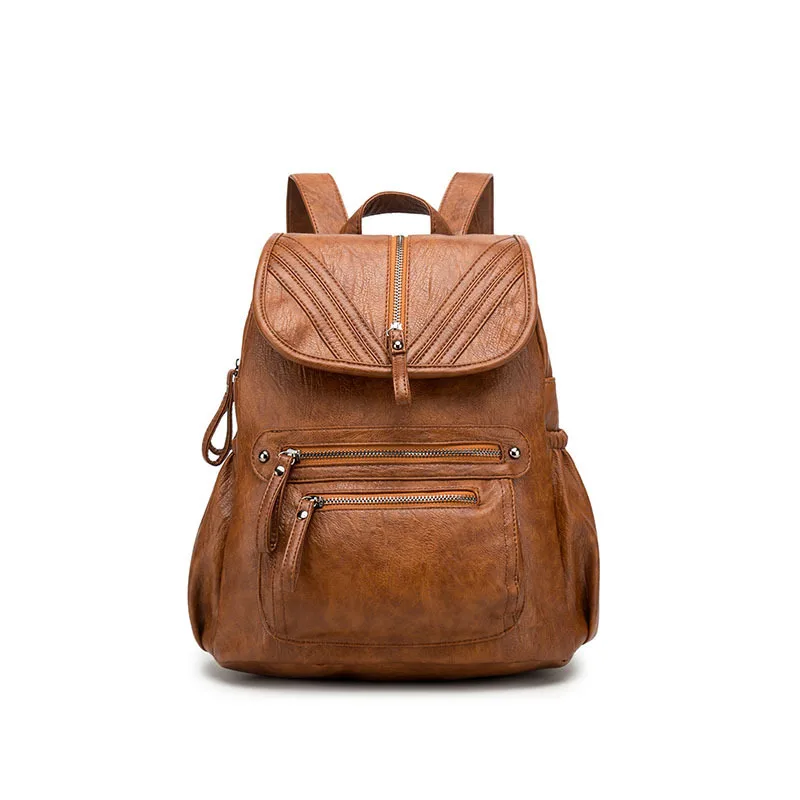 

2018 Women Backpack Leather Daypack Fashion Backpacks Female 2019 New Feminine Casual Large Capacity Vintage Shoulder Bags C699