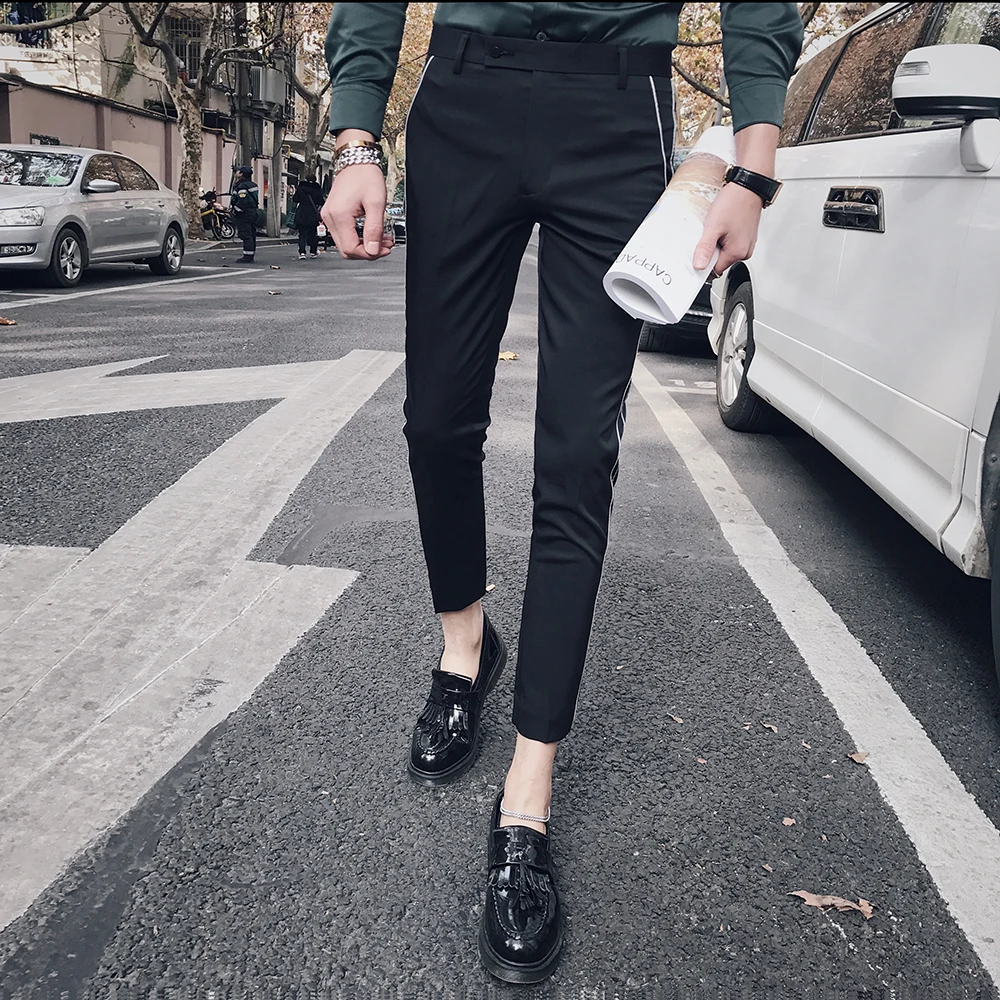 2018 summer and autumn new men's Korean trousers business Slim casual ...