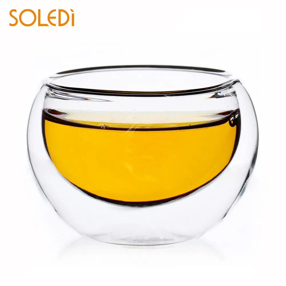 Clear Small Glass Cup Kungfu Tea Cups Double Wall Layer Container Bar Tool Glassware Milk Coffee Mugs | Дом и сад