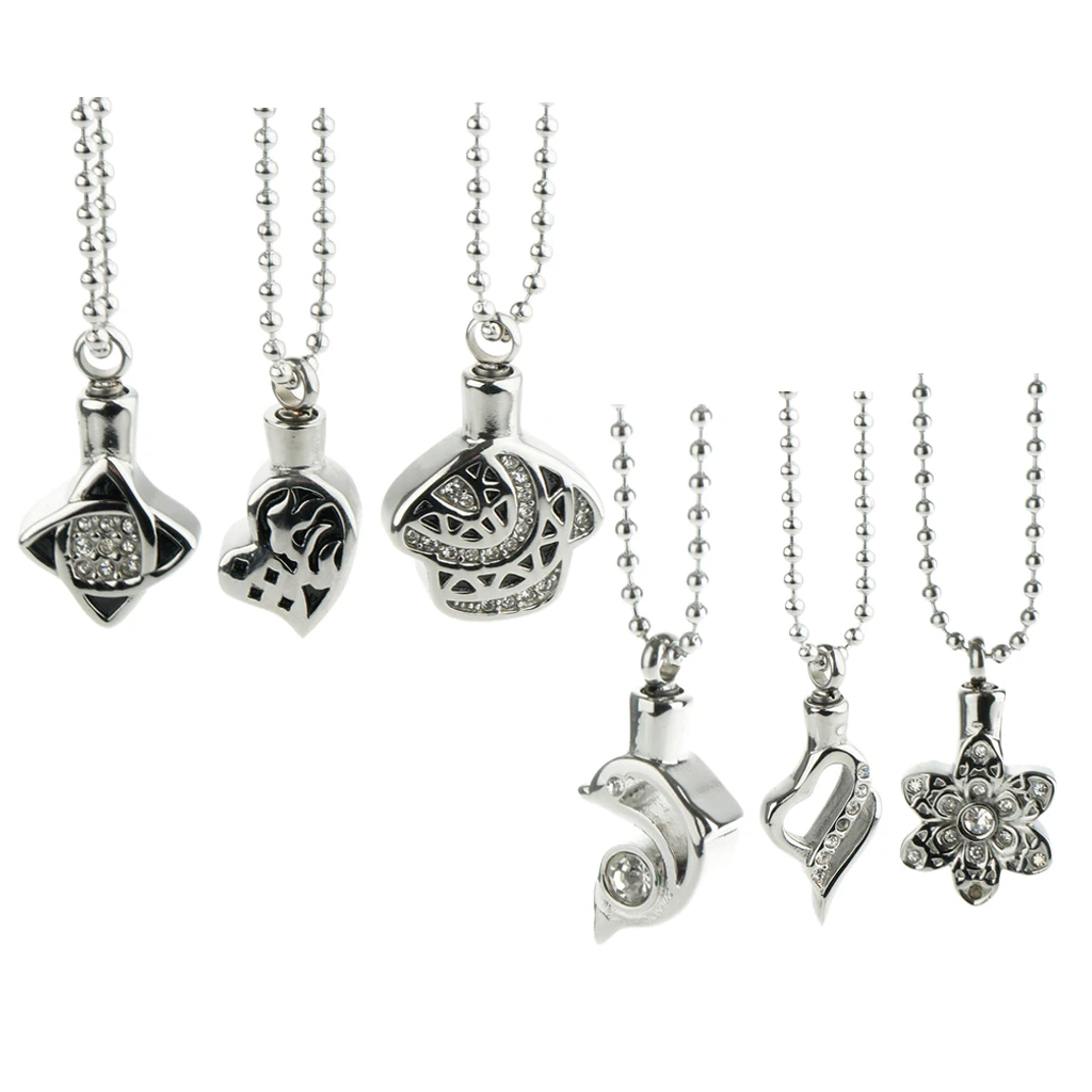 America Style Urn Ashes Locket Pendant Charm Necklace 316L Stainless Steel Tone Allergy-Free Durable Adjustable Necklace