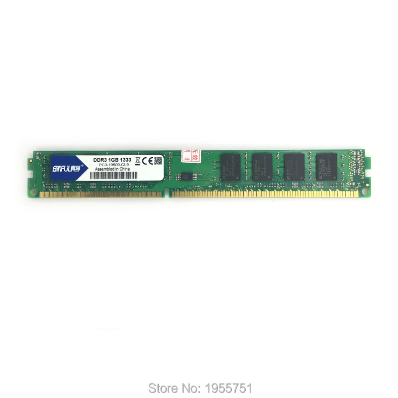 Binful бренд DDR3 PC3-10600 1 ГБ 1333 МГц для настольных ПК оперативная Память память 240pin совместим с настольными ПК для Intel и AMD