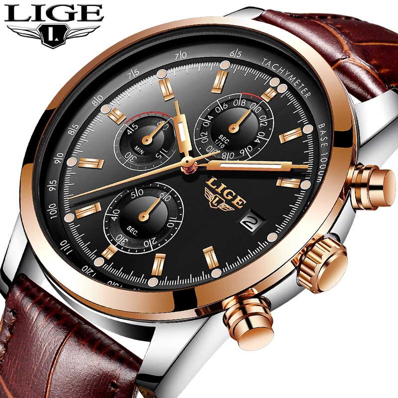 

2018 LIGE Watch Men Sport Quartz Fashion Leather Clock Mens Watches Top Brand Luxury Waterproof Business Watch Relogio Masculino
