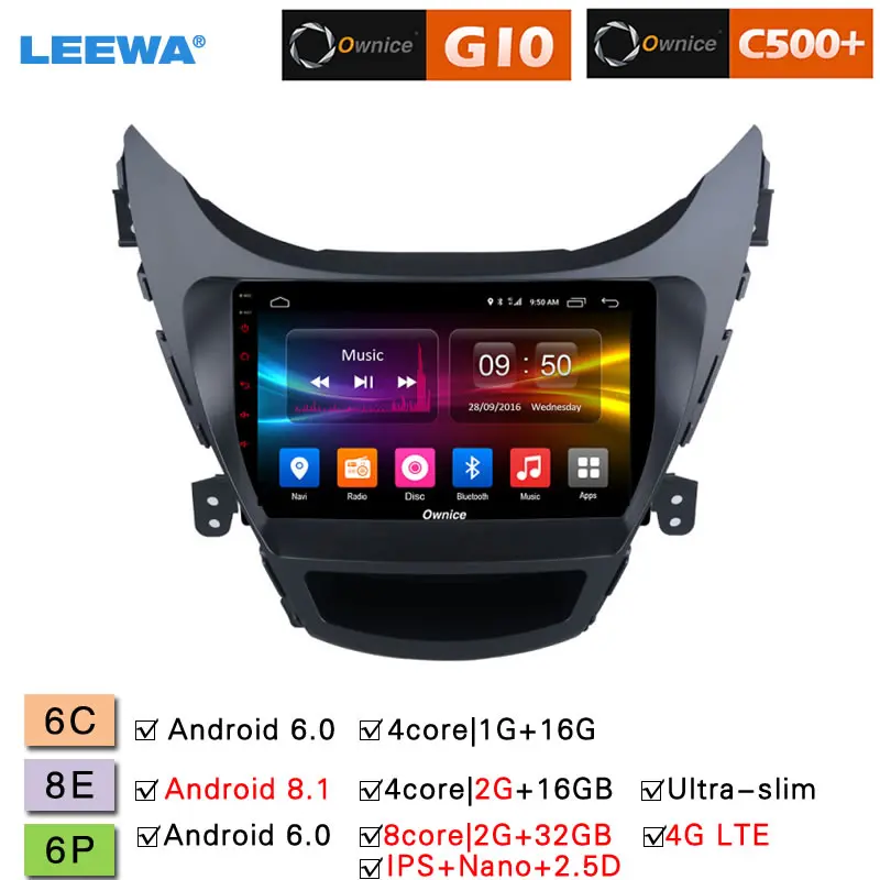 Cheap LEEWA 9" 2.5D Nano IPS Screen Android 8.1 Octa Core/DDR3 2G/32G/4G LTE Car Media Player With GPS For Hyundai Avante 2012 - 2016 0