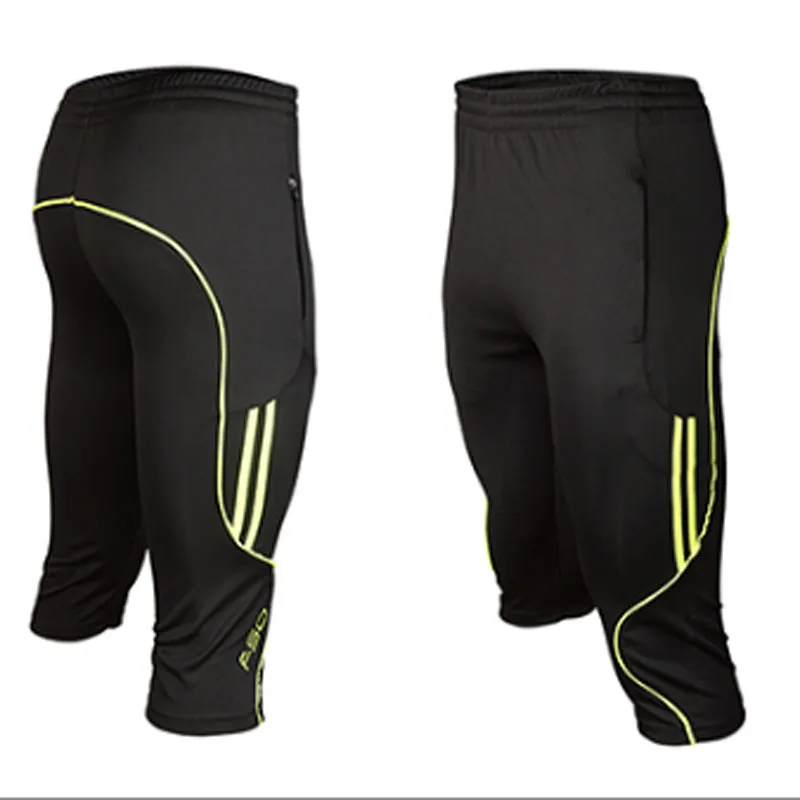 2016 New Professional men Soccer Training Pants Slim Skinny Leg Seventh short Pants Breathable Men font