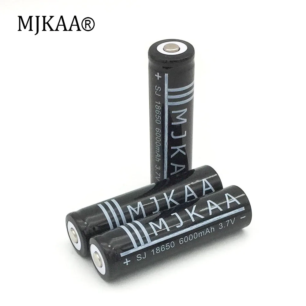 Oringinal MJKAA 4 шт. 3 7 В 6000 мА/ч перезаряжаемый литий ионный аккумулятор 18650 для