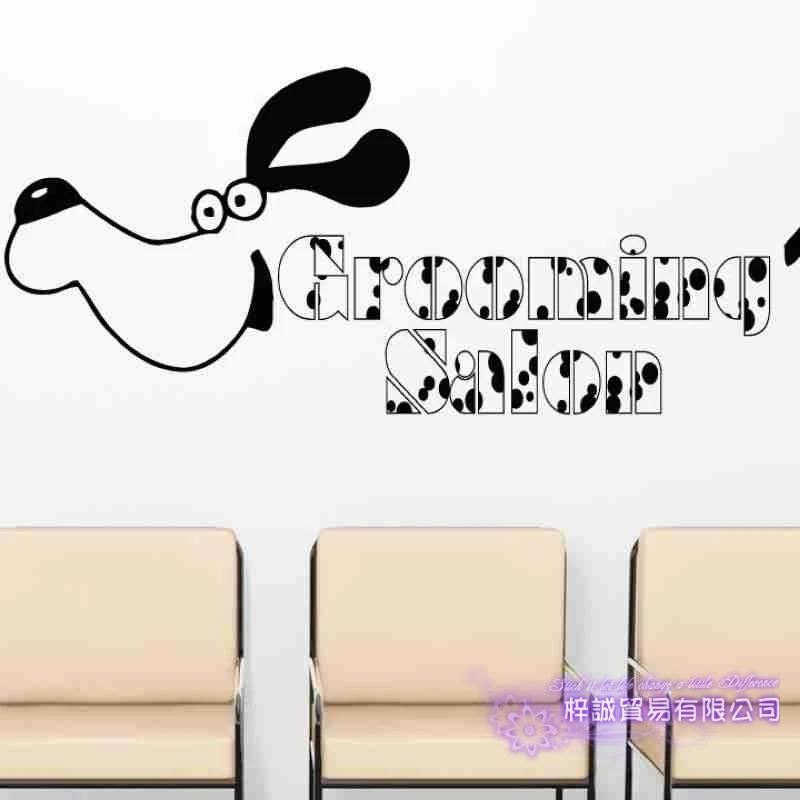 DCTAL Dog Grooming Salon Pet Shop Sticker Decal Posters Vinyl Wall Art Decals Parede Decor Mural Pet Shop Sticker