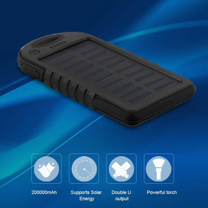 bilder für Dual USB 8000 MAH Große Kapazität Solarenergienbank Ladegerät Netzteil Mit Taschenlampe Für Smartphones Charging bilder für Dual USB 8000 MAH Große Kapazität Solarenergienbank Ladegerät Netzteil Mit Taschenlampe Für Smartphones Charging