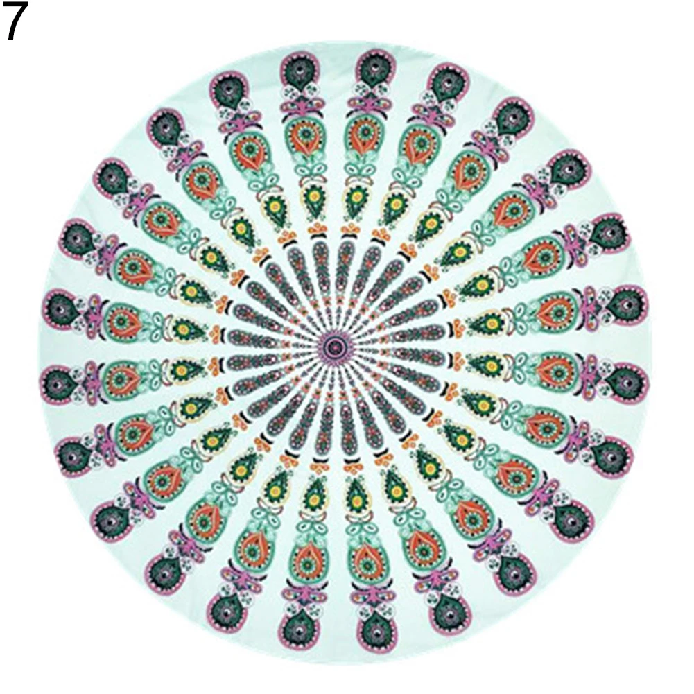 Винтажное круглое шифоновое анти-солнечное шаль пляжное полотенце открытый йога-Пикник коврик - Цвет: 7