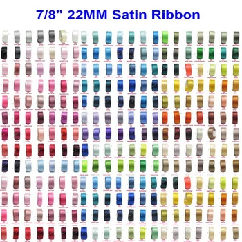 

7/8" 22mm 100% polyester double sided satin ribbon solid color satin ribbon for gift hair bows ribbon garments Accessories
