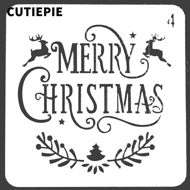 

Merry Christmas Letter Stencils For Painting Scrapbooking Stamp Cake Decorating Tool Embossing Paper Cards Album DIY Decoration