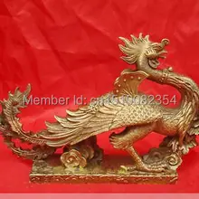 Китайский Латунь Скульптура Статуя Феникса